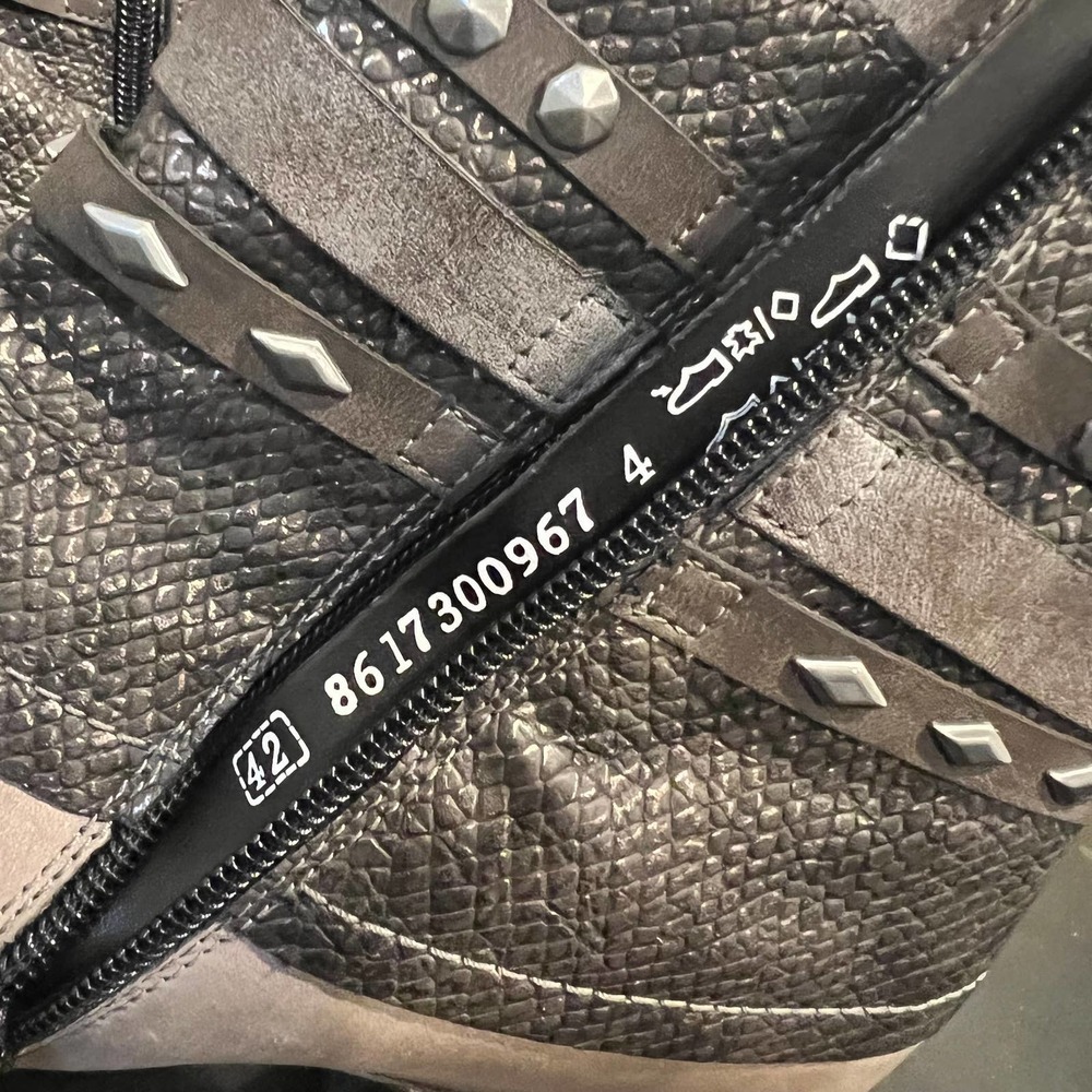 Remonte Womens Leather Gray Cheyenne Western Bootie Ankle Boot Size 10 - Picture 8 of 9